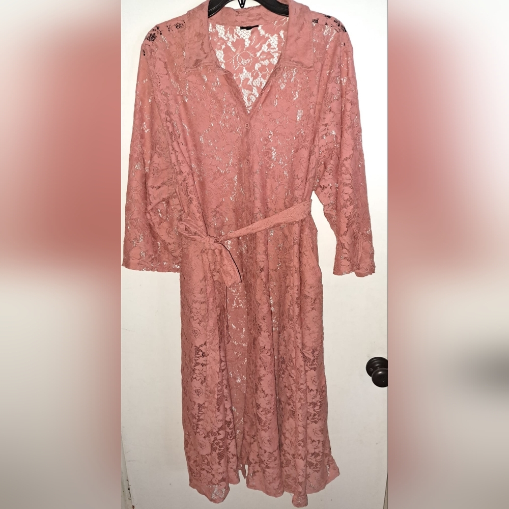 Lace Button-Up Dress
